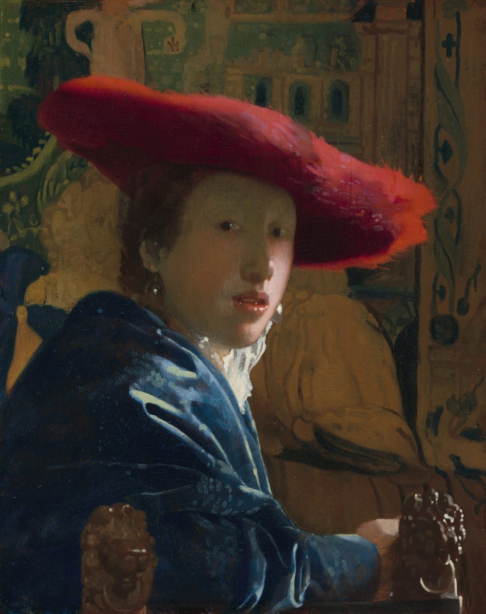 Tyttö, jolla on punainen hattu tekijältä Johannes Vermeer