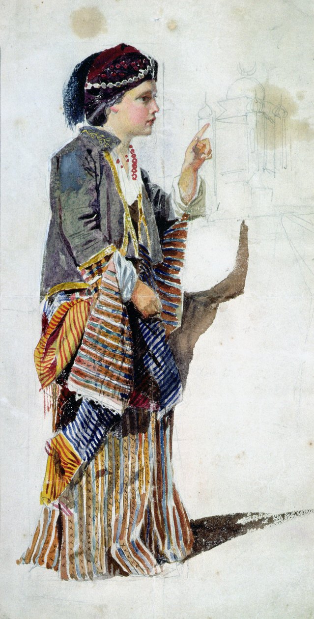 Turkkilaispukuisen tytön hahmo, 1800-luku tekijältä John Absolon