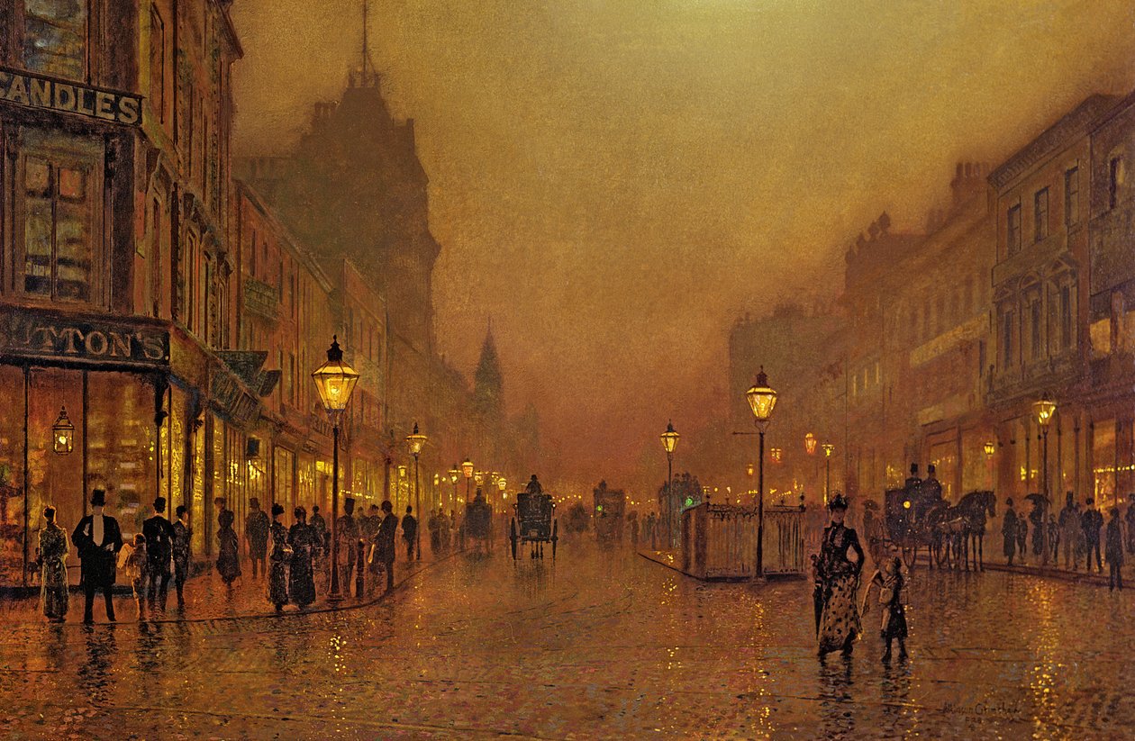 Katu yöllä tekijältä John Atkinson Grimshaw