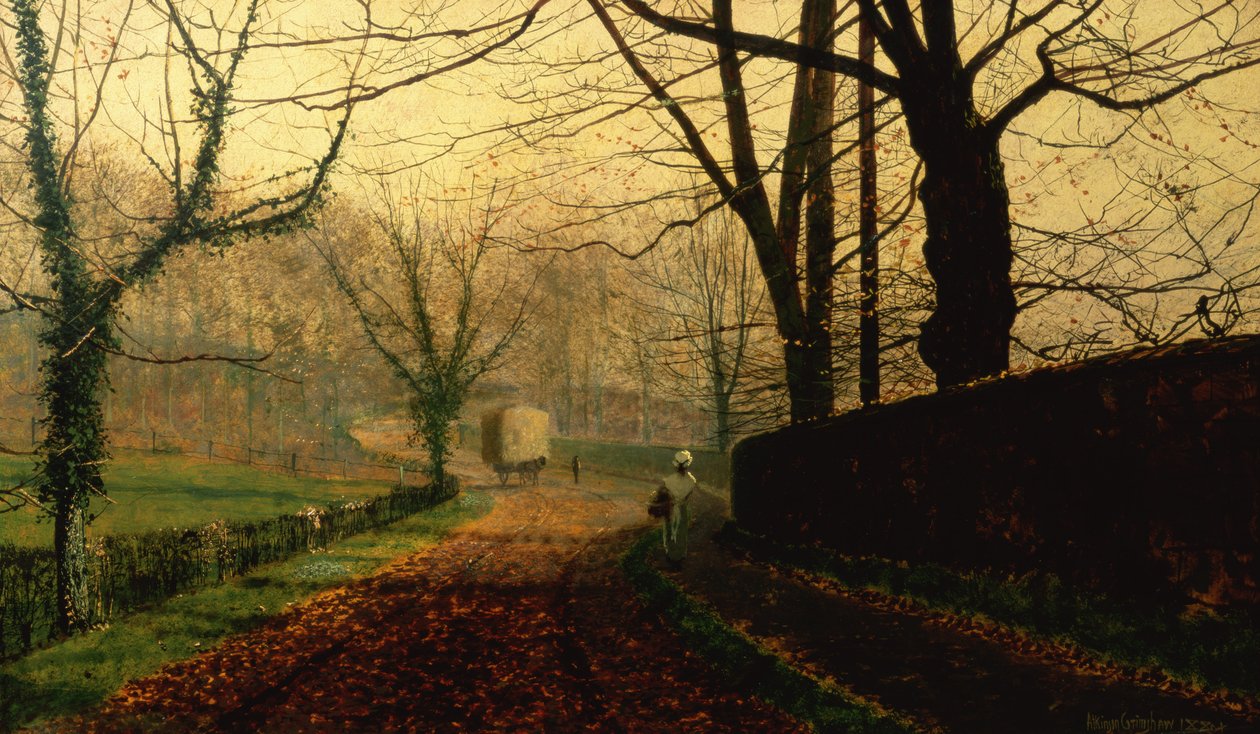 Autumn Sunshine, Stapleton Park lähellä Pontefractia tekijältä John Atkinson Grimshaw