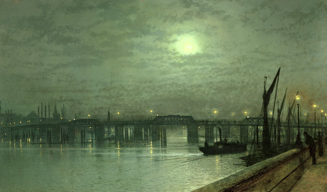 Battersea Bridge Moonlightilla tekijältä John Atkinson Grimshaw