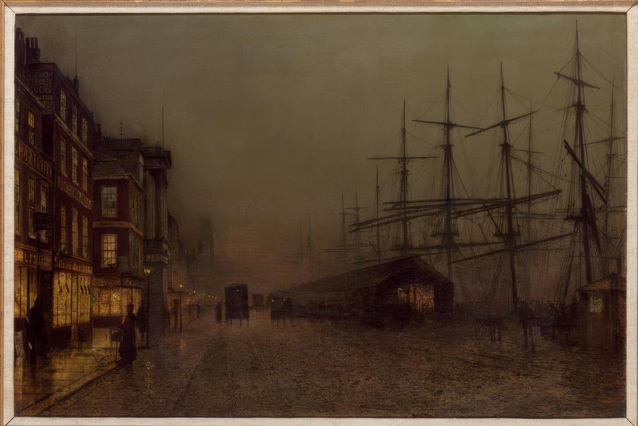 Glasgow, Clydeside / Gemälde von J.A.Grimshaw, 1887 tekijältä John Atkinson Grimshaw