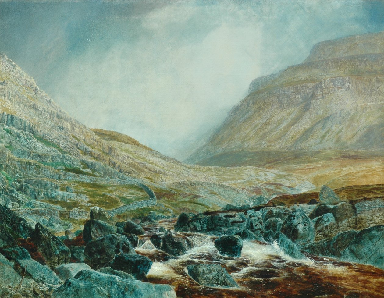 Ingleborough White Scarista, Yorkshire Limestone Strata, 1868 tekijältä John Atkinson Grimshaw