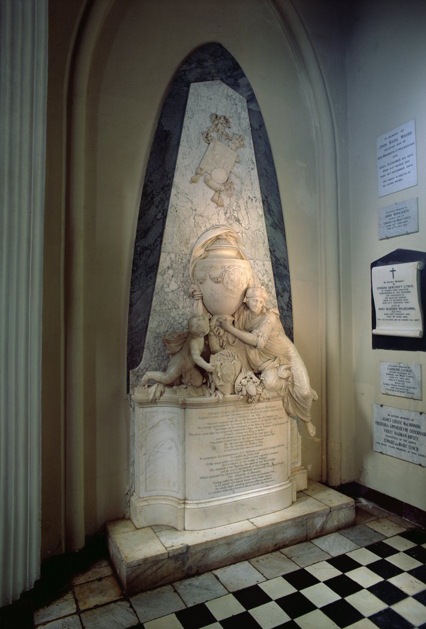 Effinghamin jaarlin muistomerkki, 1796 (marmori) tekijältä John Bacon