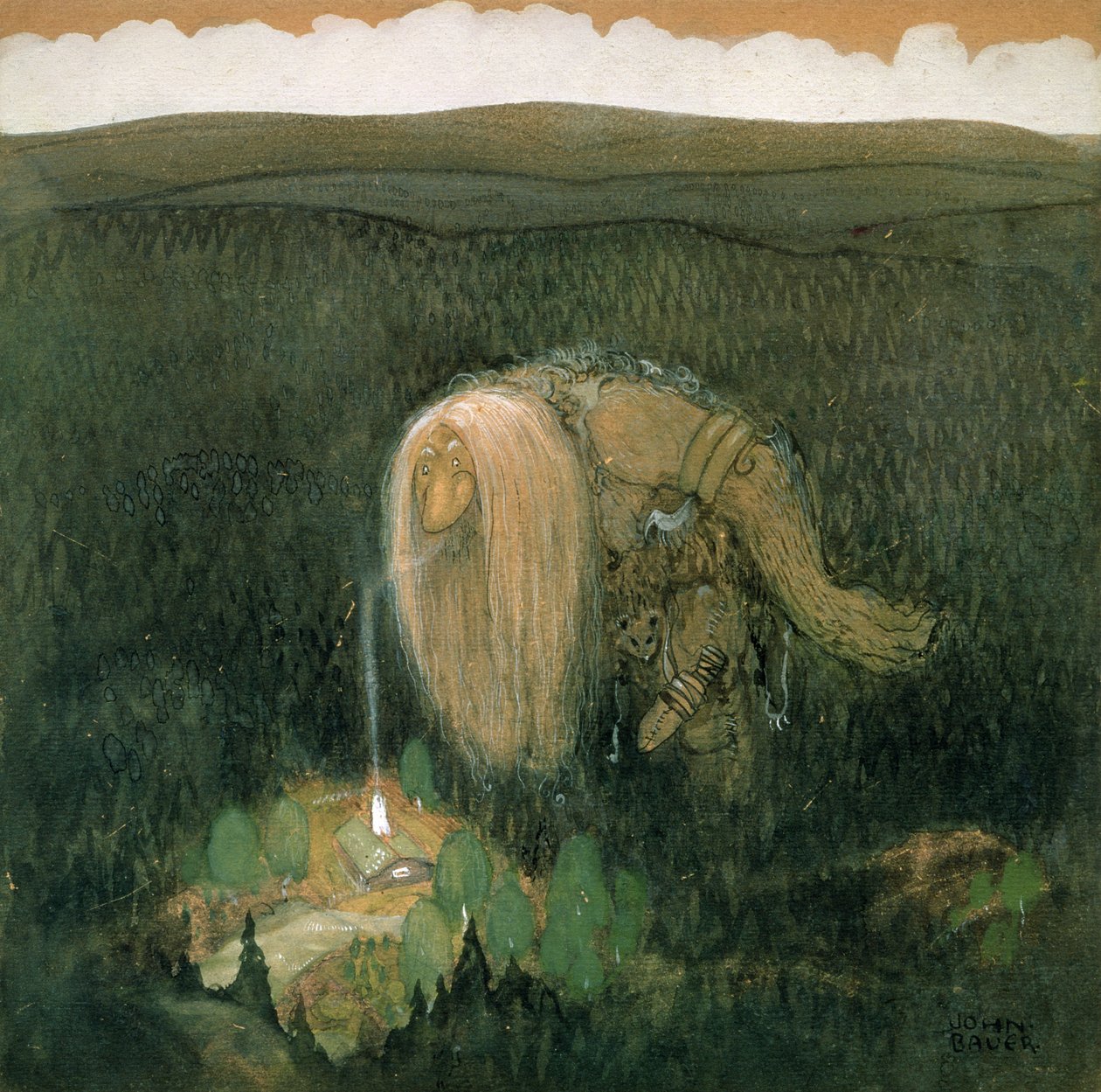 Metsäpeikko, n. 1913 tekijältä John Bauer