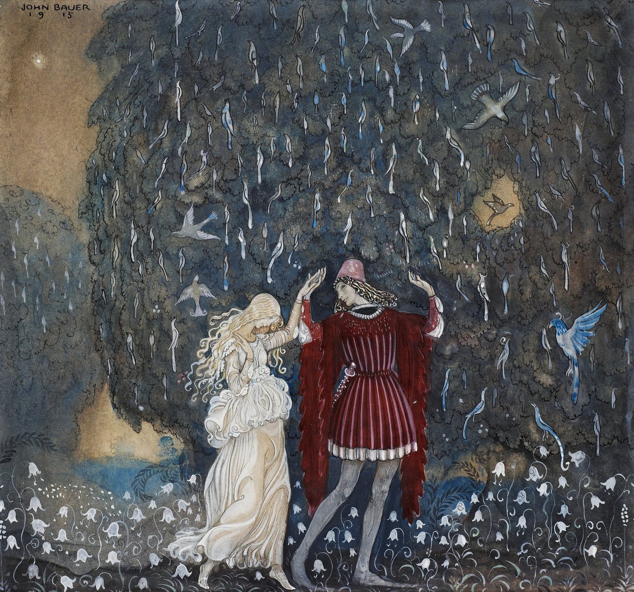 Lena ja riddaren dansa tekijältä John Bauer