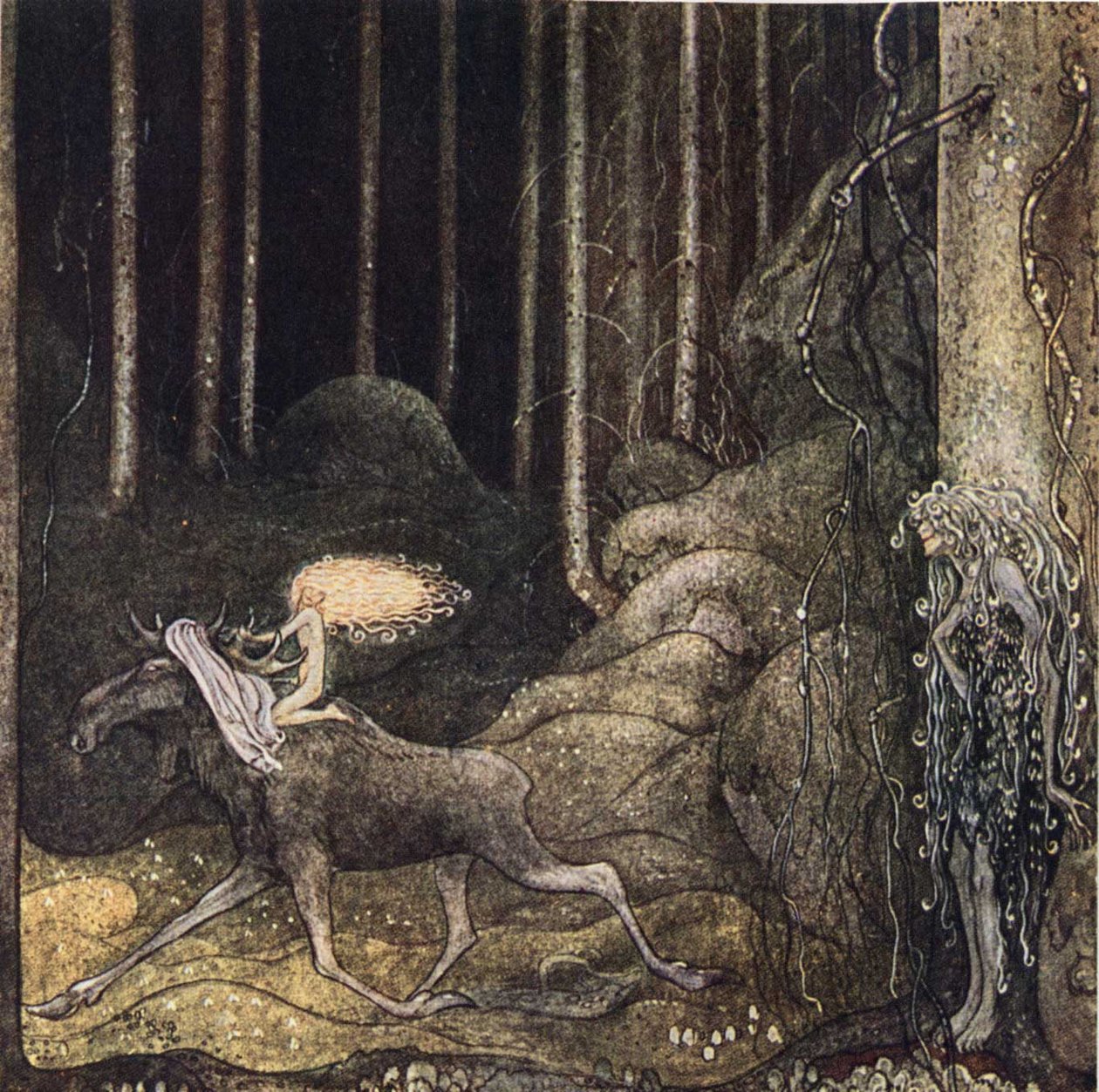 Sagan om aldtjuren Skutt ja lilla prinsessan Tuvstarr tekijältä John Bauer