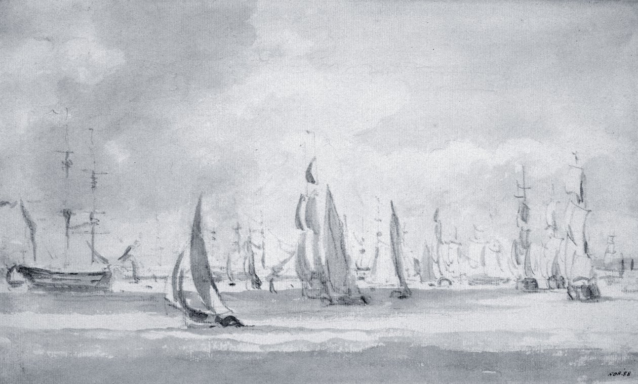 Toimitus Thamesissa (grafiitti paperille) tekijältä John Constable