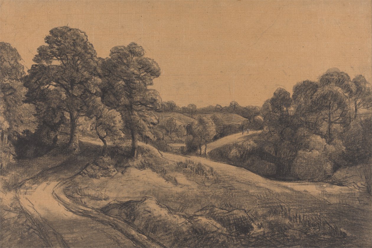 Metsäinen rinne ja väistyvä tie tekijältä John Constable