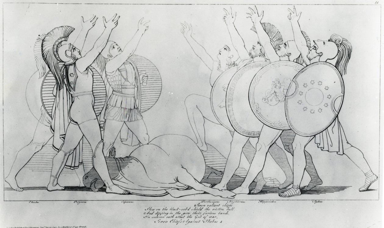 Seitsemän Thebea vastaan, 1795 tekijältä John Flaxman