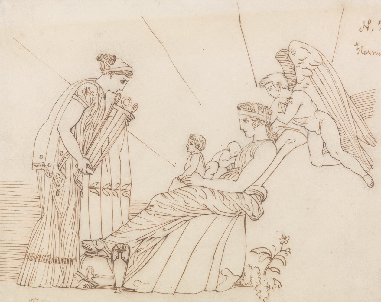 Phoebukselle hänen syntymässään, Aeschylus, Furies tekijältä John Flaxman