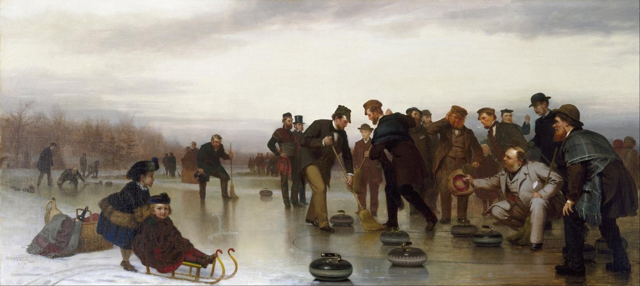 Curling;-skotlantilainen peli Central Parkissa tekijältä John George Brown
