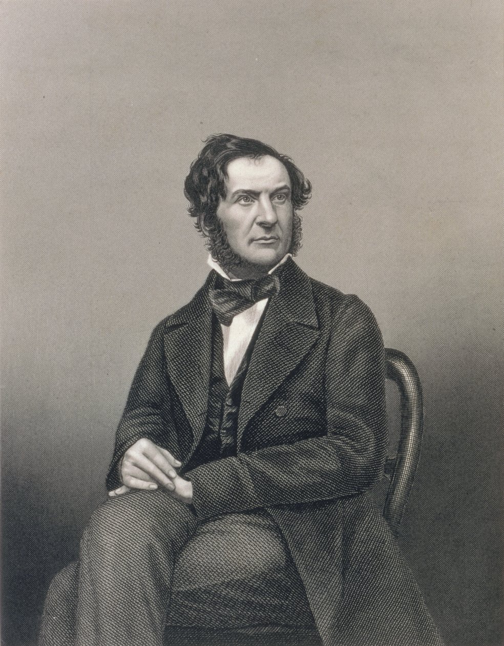 William Ewart Gladstone (1809-98), D.J. Poundin kaiverrettu valokuvan mukaan. tekijältä John Jabez Edwin Paisley Mayall