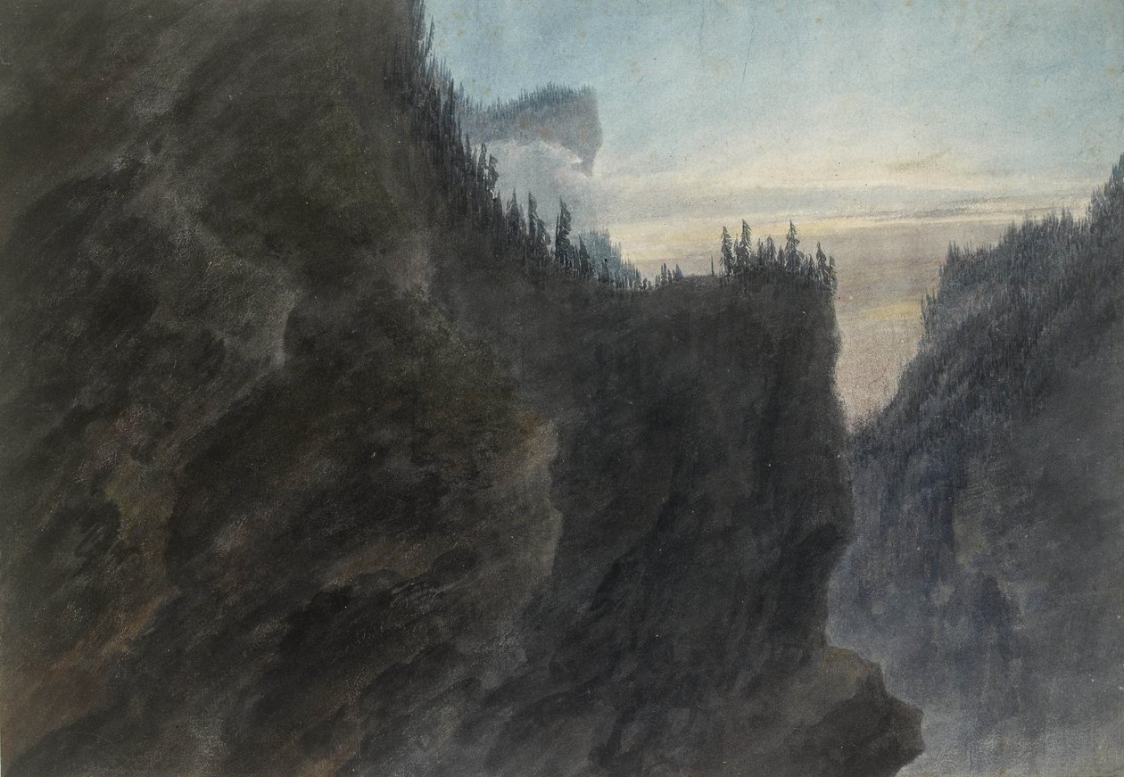 Sisäänkäynti Grande Chartreusen laaksoon, 1700-luku tekijältä John Robert Cozens