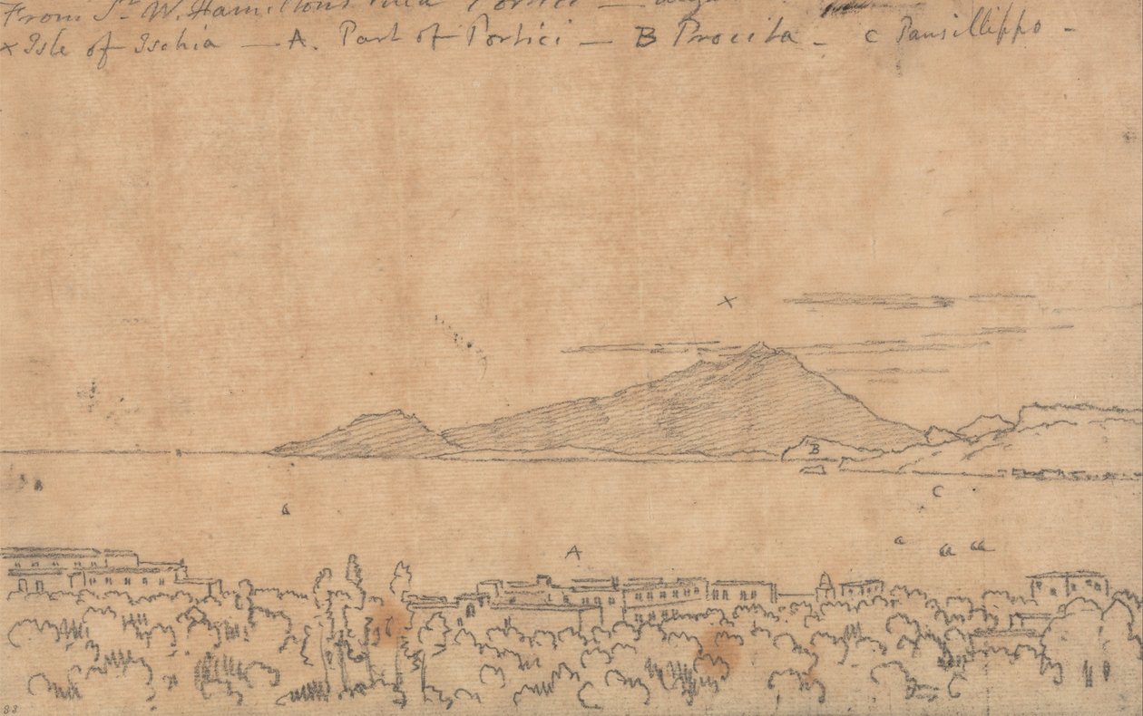 Sir W.Hamiltons Villa, Portici, 12. elokuuta tekijältä John Robert Cozens