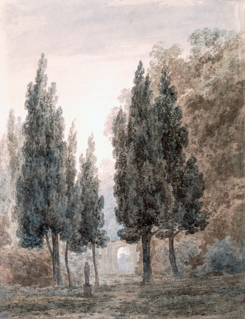 Villa Pamphilin puutarhassa, Roomassa tekijältä John Robert Cozens