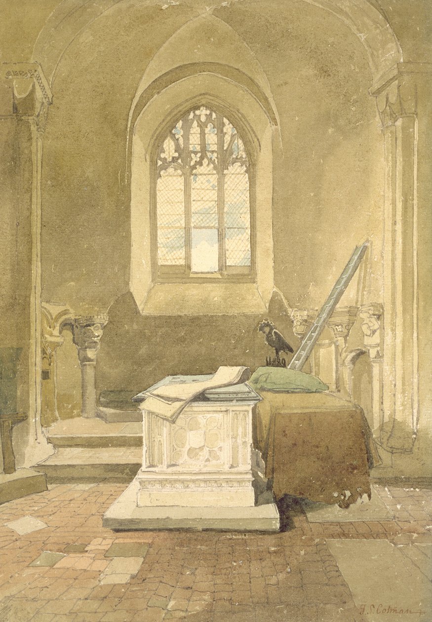 Jesus Chapel, Norwichin katedraali, n.1807 (wc ja musta lyijy paperilla) tekijältä John Sell Cotman