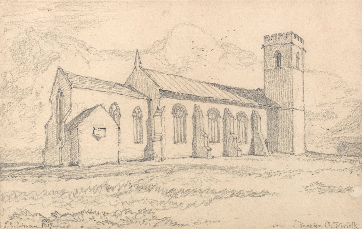 Knaptonin kirkko, Norfolk, koillisesta tekijältä John Sell Cotman