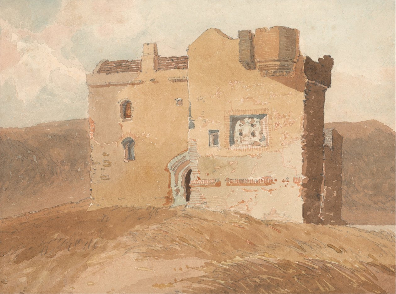 Tuntematon linna (aiemmin nimeltään Clanbury Castle) tekijältä John Sell Cotman