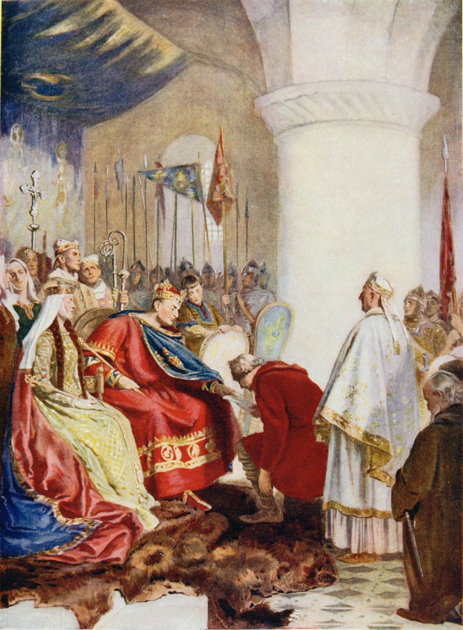William (1027-87) myöntämässä peruskirjan Lontoon Citylle, esimerkki 