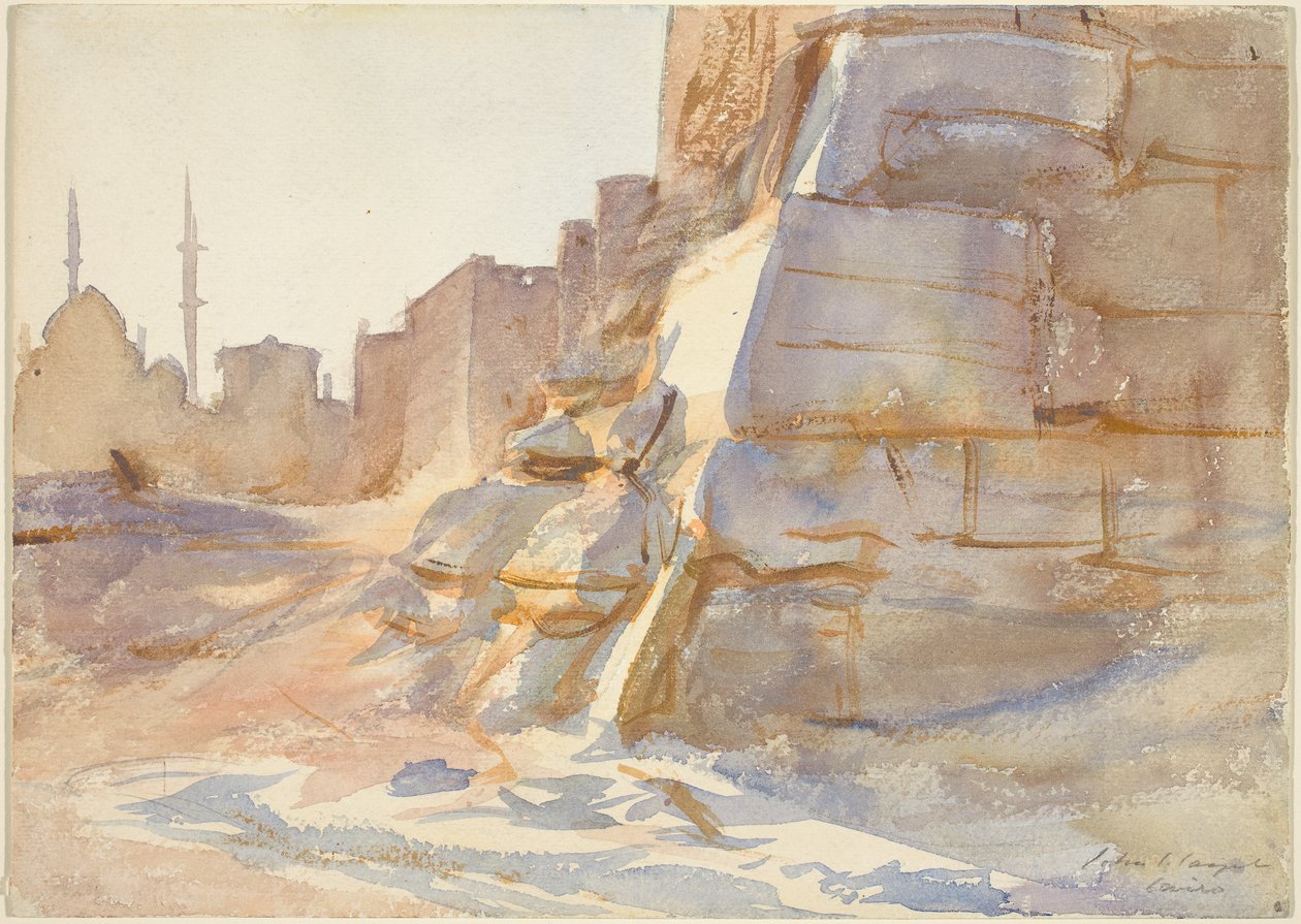 Kairo, n.1891 (akvarelli grafiitin ja grafiitin päälle vellapaperille). tekijältä John Singer Sargent