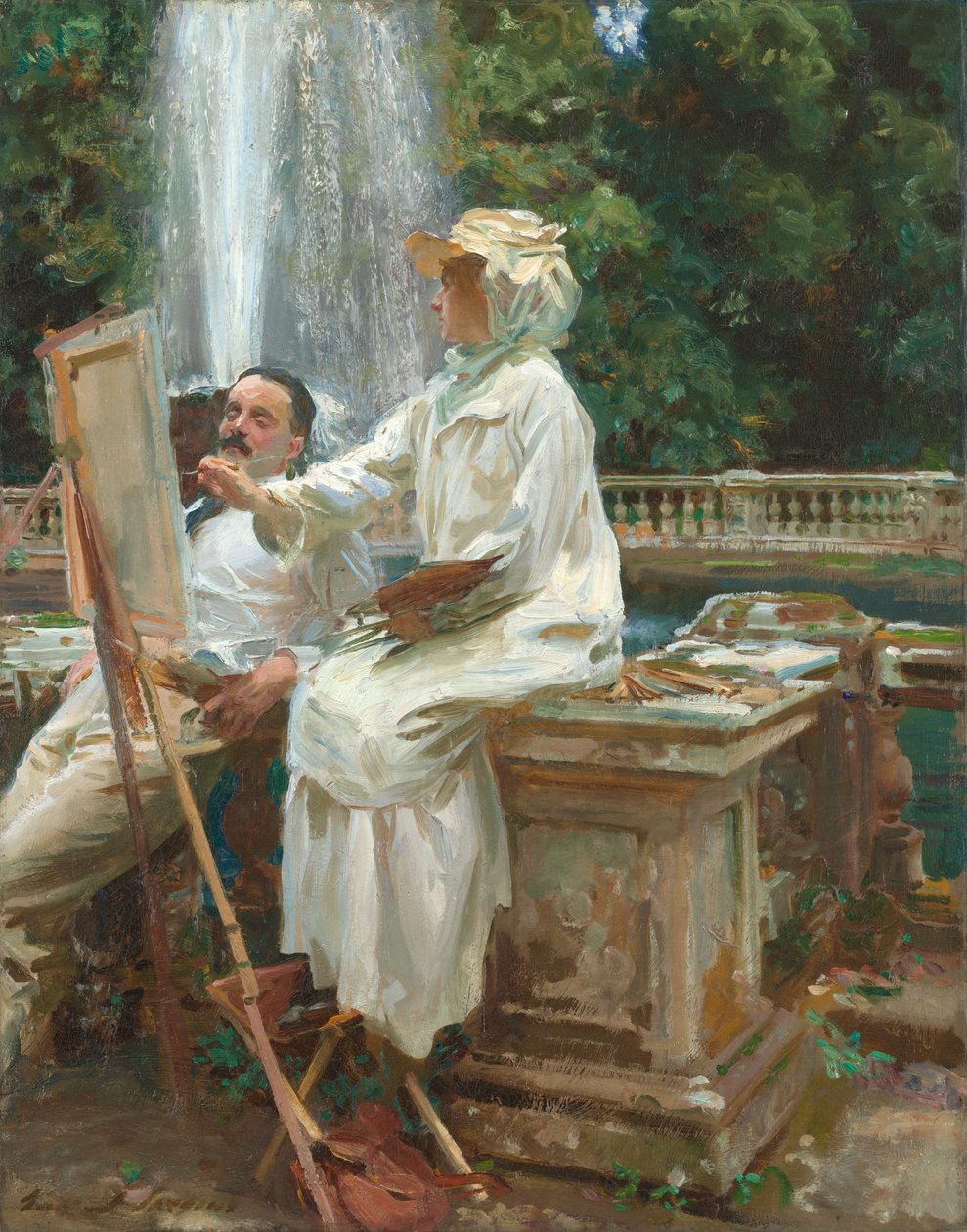 Suihkulähde, Villa Torlonia, Frascati, Italia tekijältä John Singer Sargent