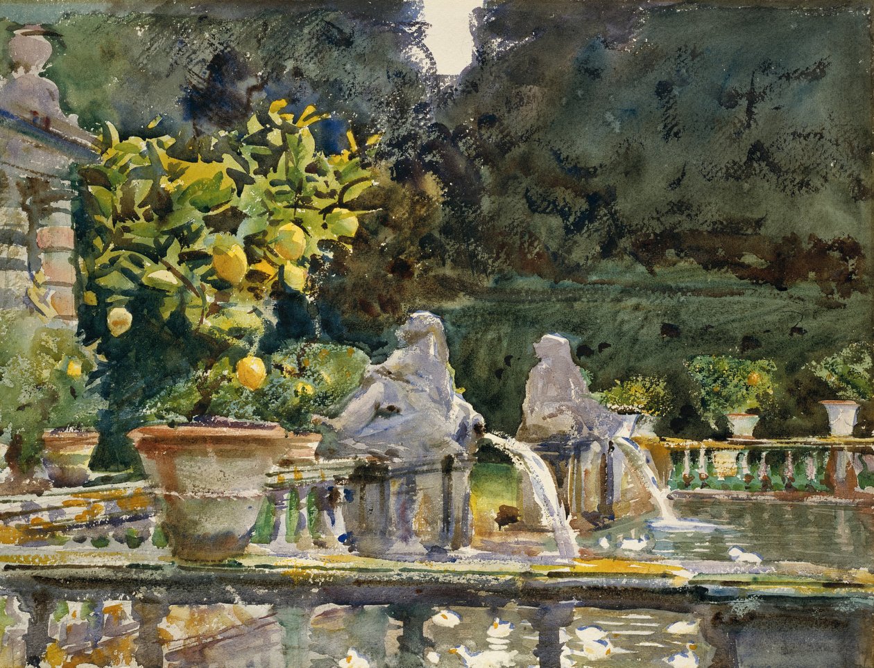 Villa di Marlia, Lucca- suihkulähde tekijältä John Singer Sargent