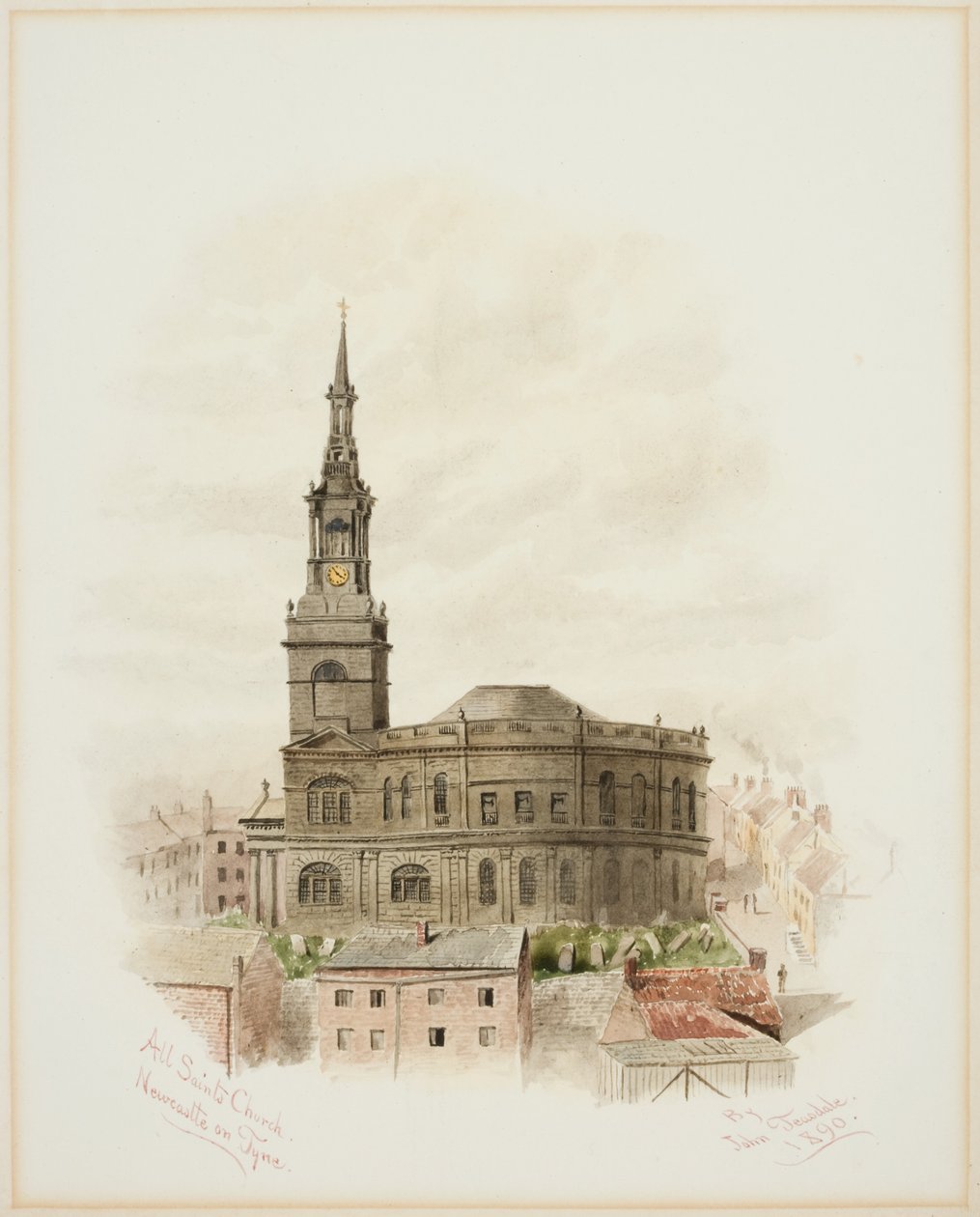 All Saints Church, Newcastle upon Tyne (vartalon väri) tekijältä John Teasdale