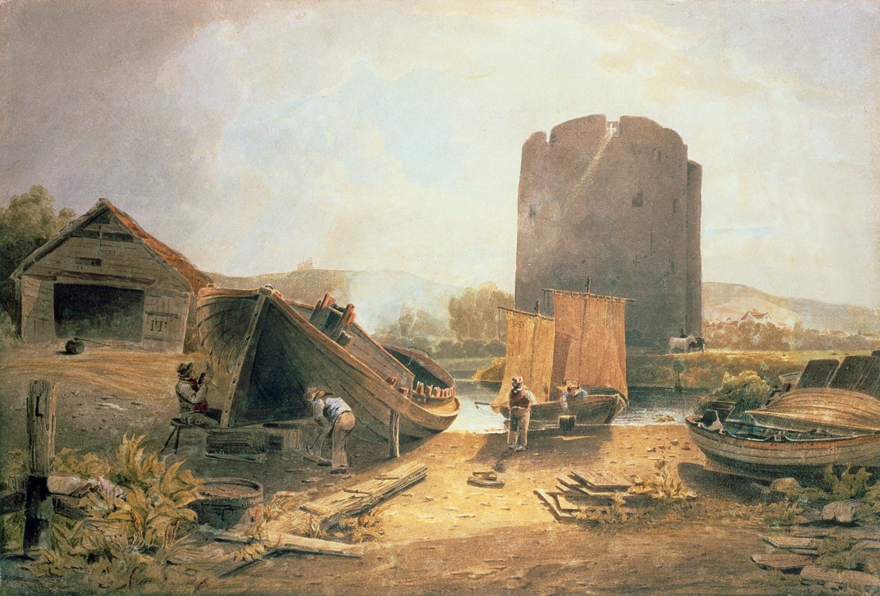 Boat Builders Yard, lähellä Cows Toweria, Norwich (wc paperille) tekijältä John Thirtle