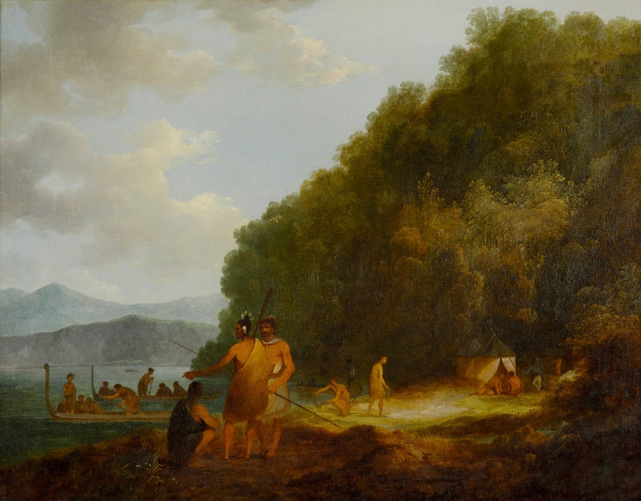 Laivalahti, kuningatar Charlotte Sound tekijältä John Webber