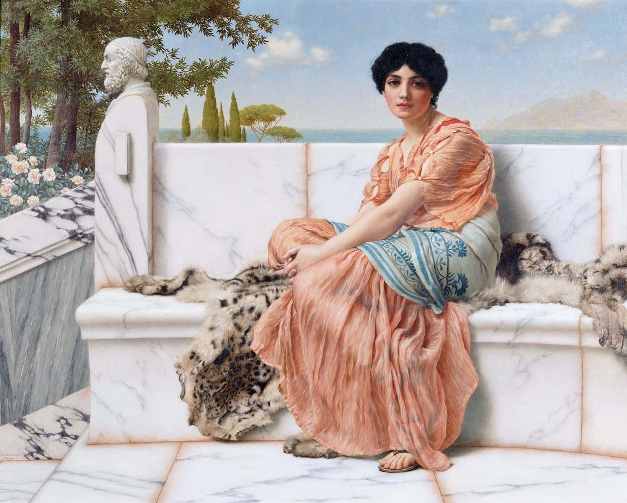 Haaveilu alias Sapphon päivinä tekijältä John William Godward