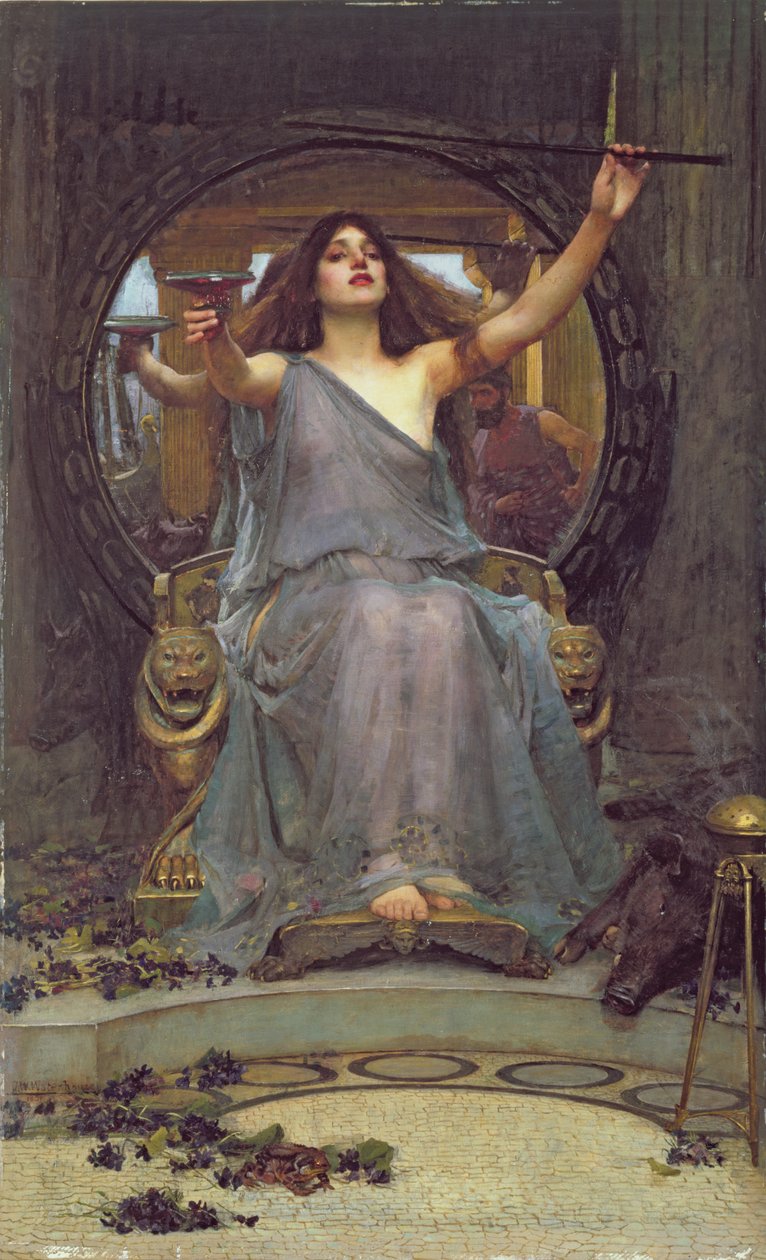 Circe tarjoaa maljan Odysseukselle, 1891 tekijältä John William Waterhouse