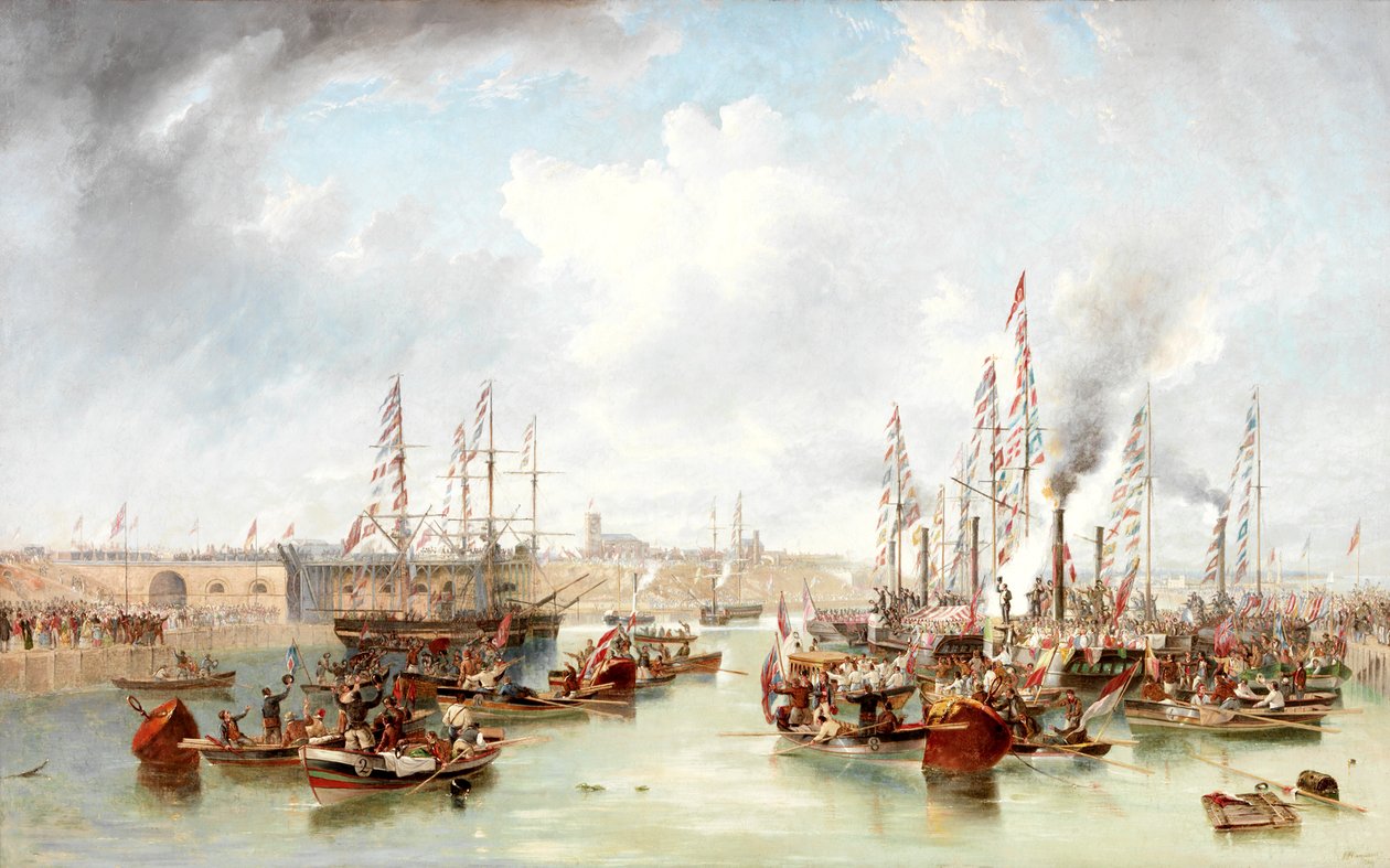 Sunderlandin eteläsataman avajaiset, 20. kesäkuuta 1850. tekijältä John Wilson Carmichael