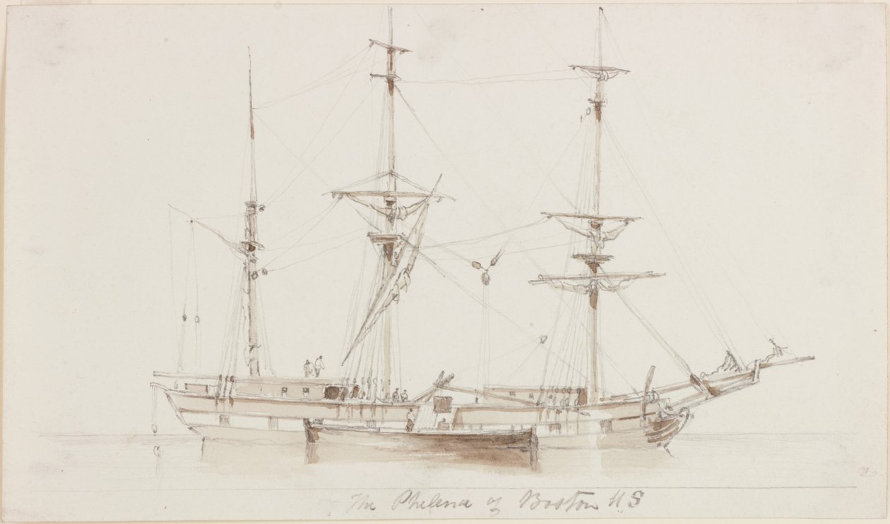Philena of Boston USA (kynä ja akvarelli paperille) tekijältä John Wilson Carmichael