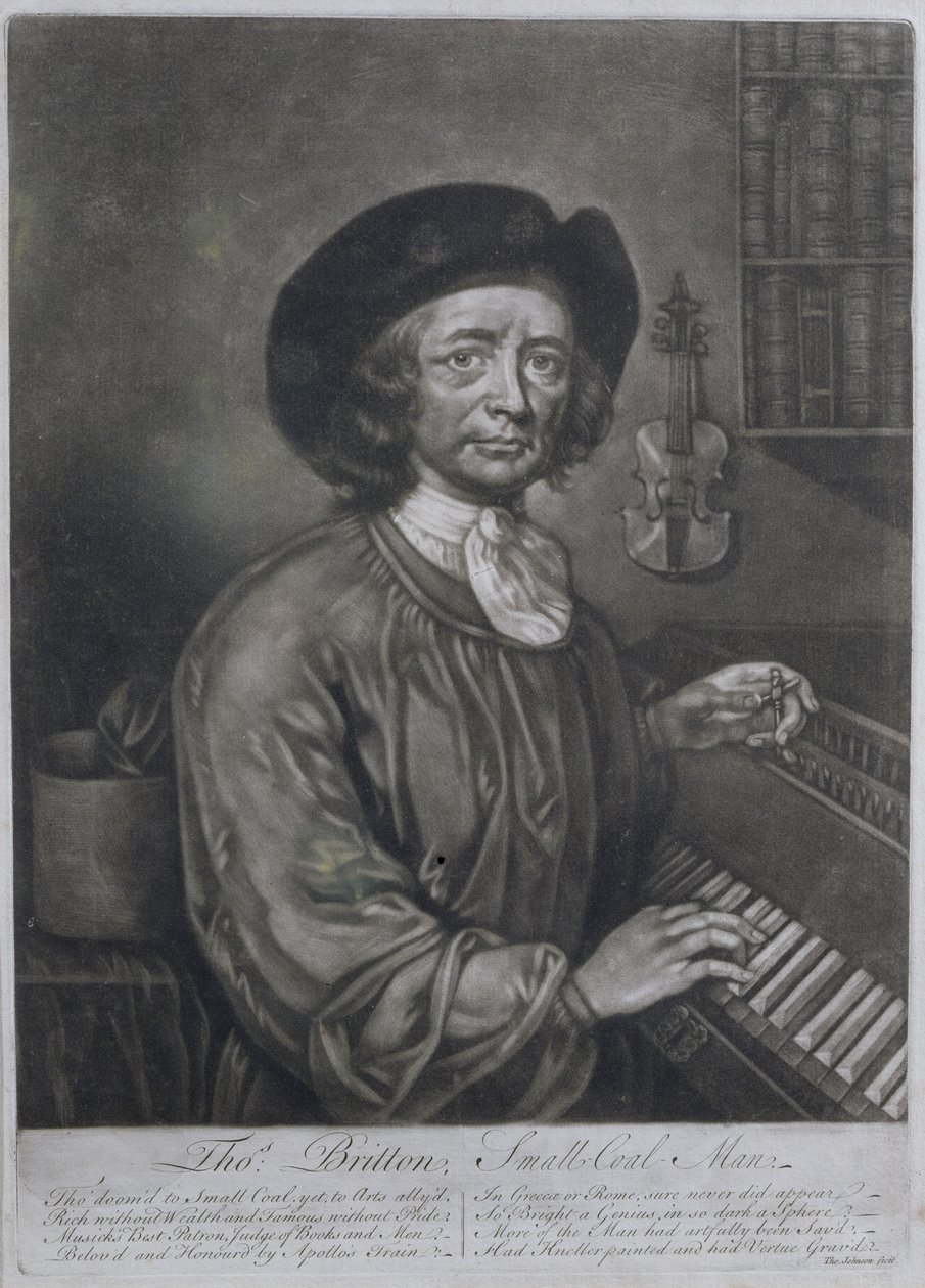 Thomas Britton (1644-1714), pieni hiilimies, kaivertanut Thomas Johnson tekijältä John Wollaston