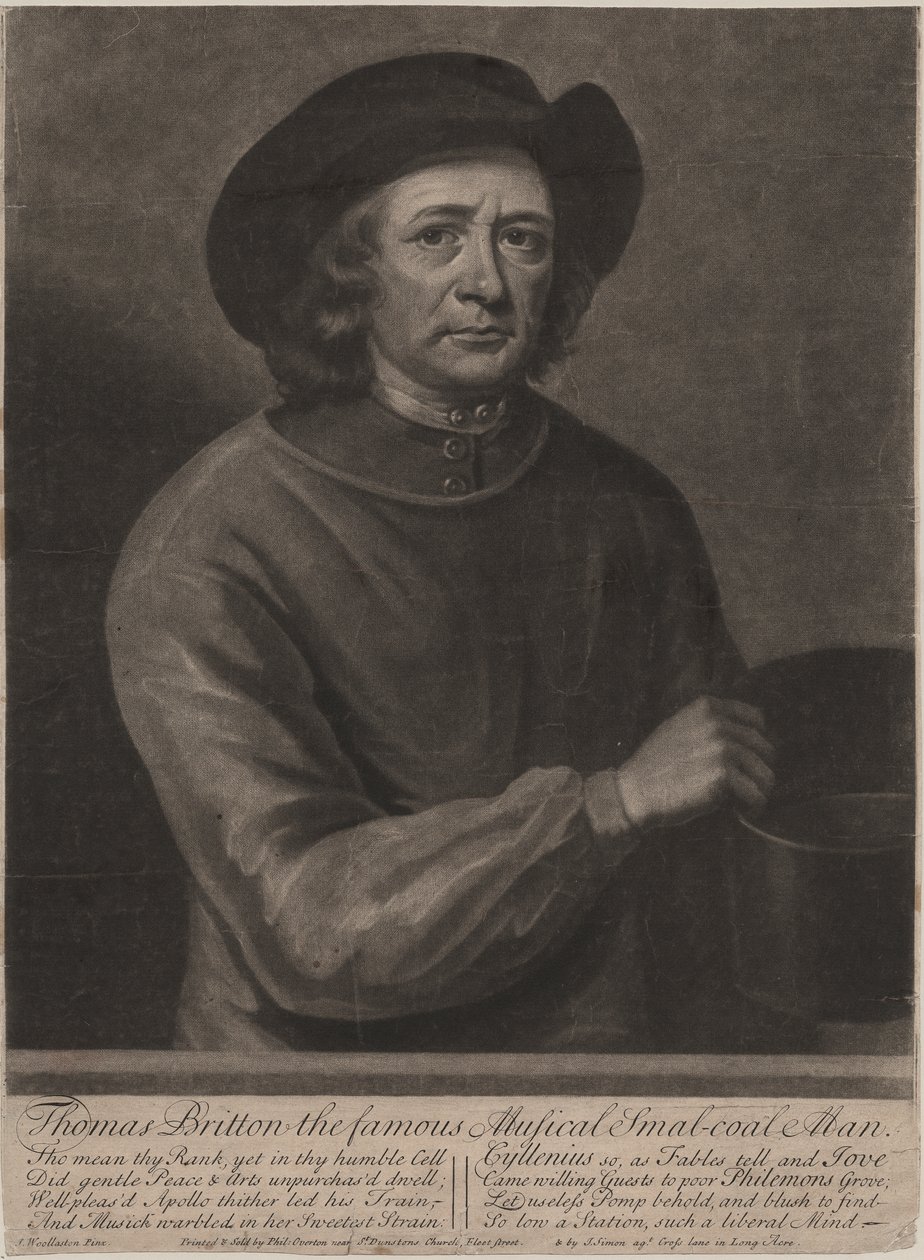 Thomas Britton, kaiverrus John Simon (1675-1751), 1703 (mezzotint) tekijältä John Wollaston