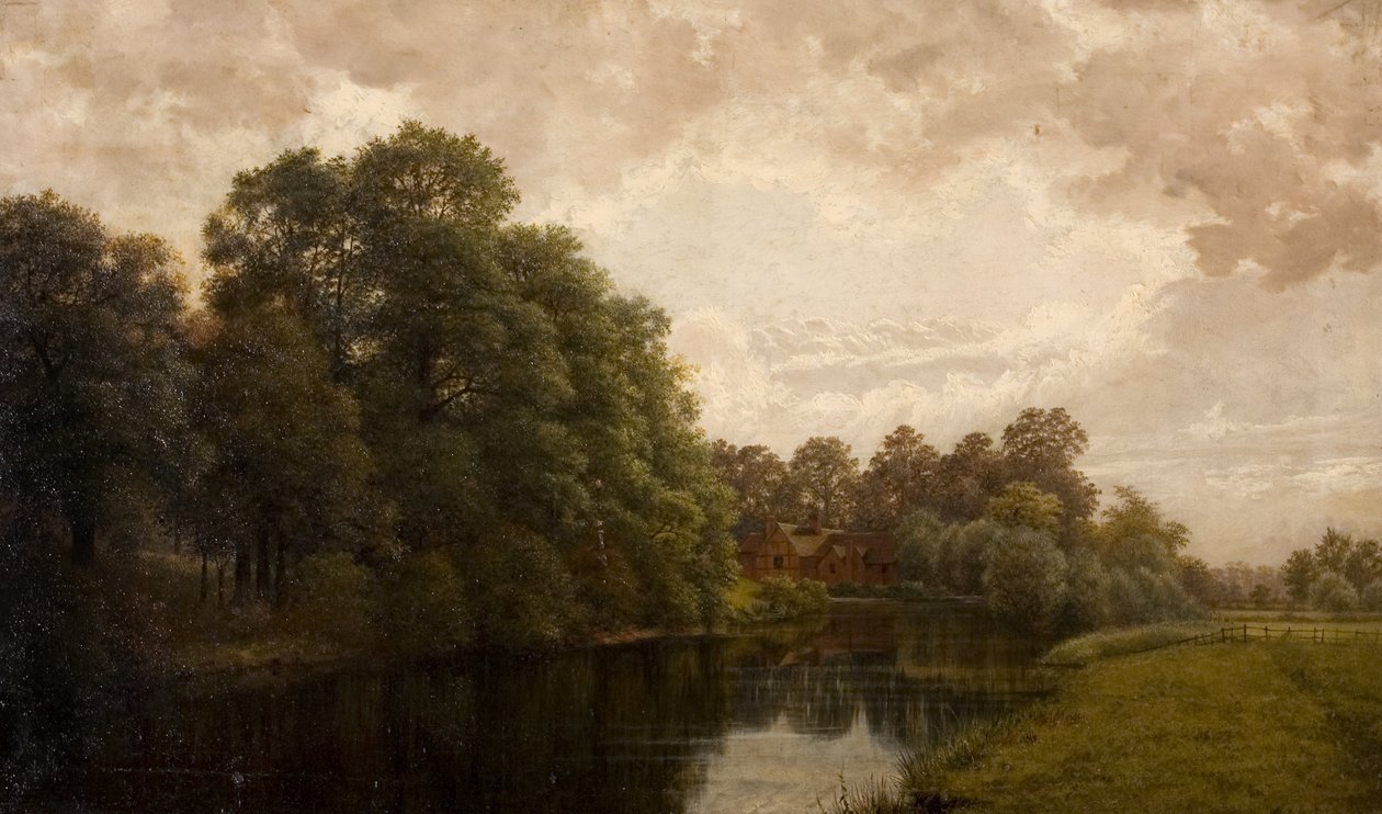 Rauhallinen Warwickshiren kohtaus, 1883 tekijältä John Anderson