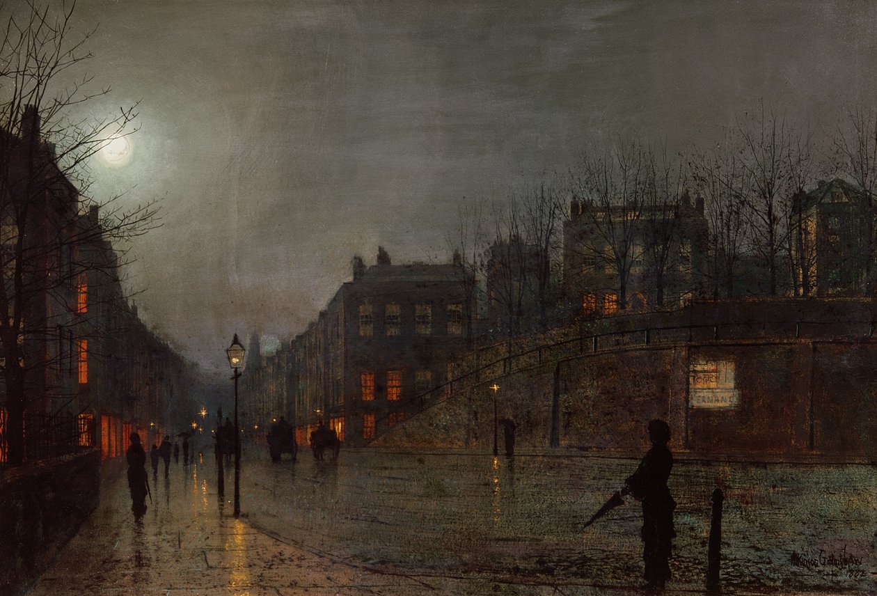 Kotiin menossa hämärässä, 1882 tekijältä John Atkinson Grimshaw