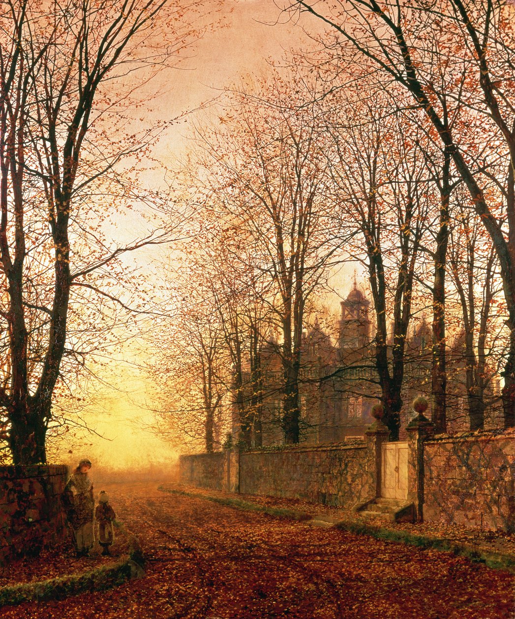 Kultaisena vanhana aikana, noin 1870 tekijältä John Atkinson Grimshaw