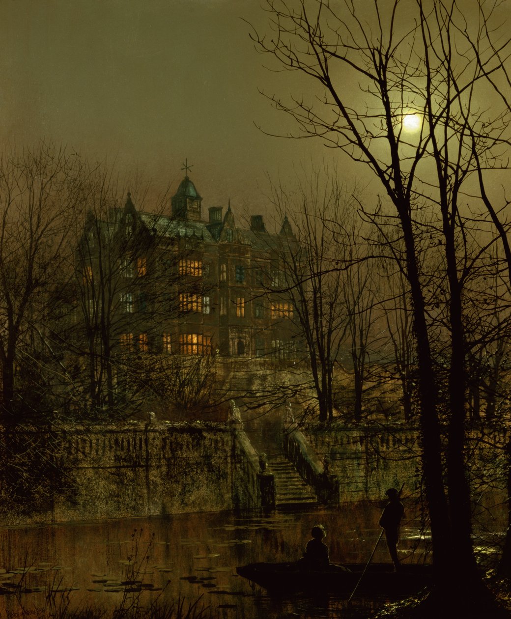 Knostrop Old Hall, Leeds tekijältä John Atkinson Grimshaw