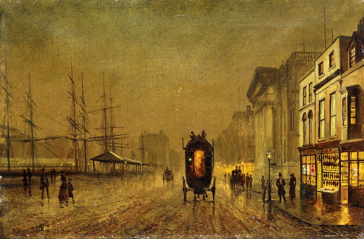 Liverpoolin satama, tekijältä John Atkinson Grimshaw