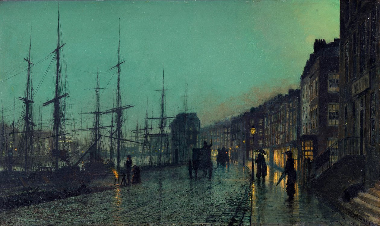 Merenkulku Clydea pitkin tekijältä John Atkinson Grimshaw