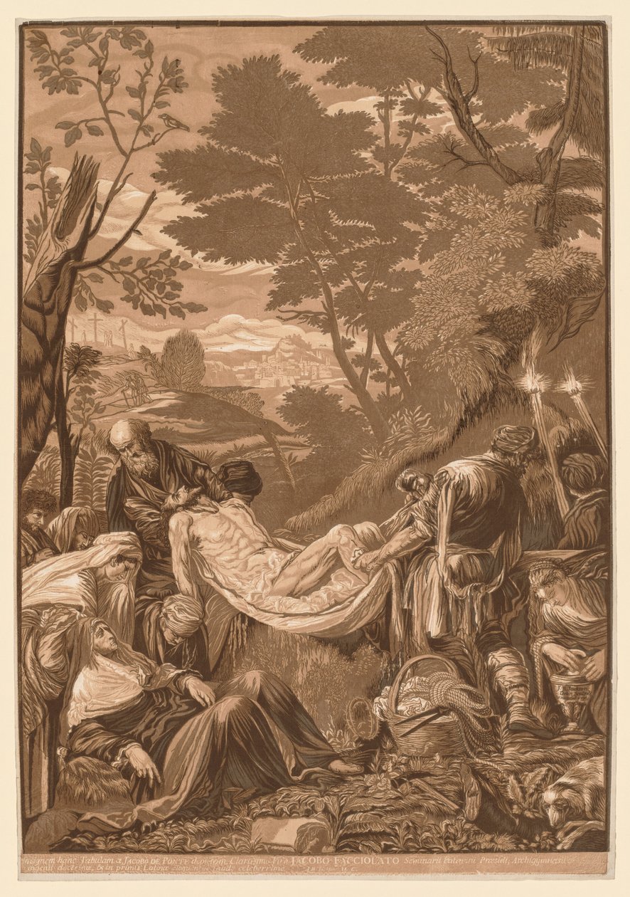 Venetsialainen sarja: Kristuksen hautaus, 1739-43. tekijältä John Baptist Jackson