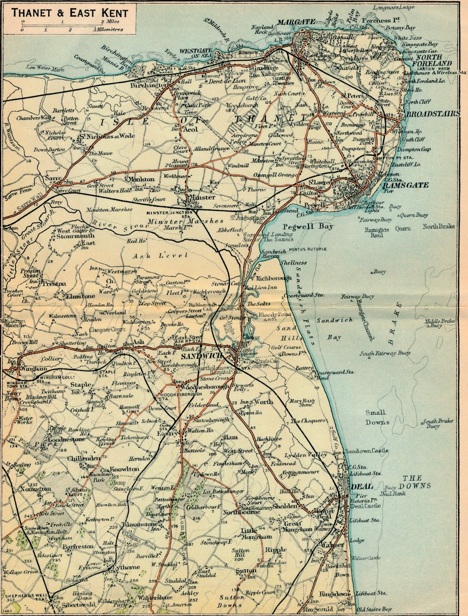 Thanet ja East Kent, 1900-luku tekijältä John Bartholomew