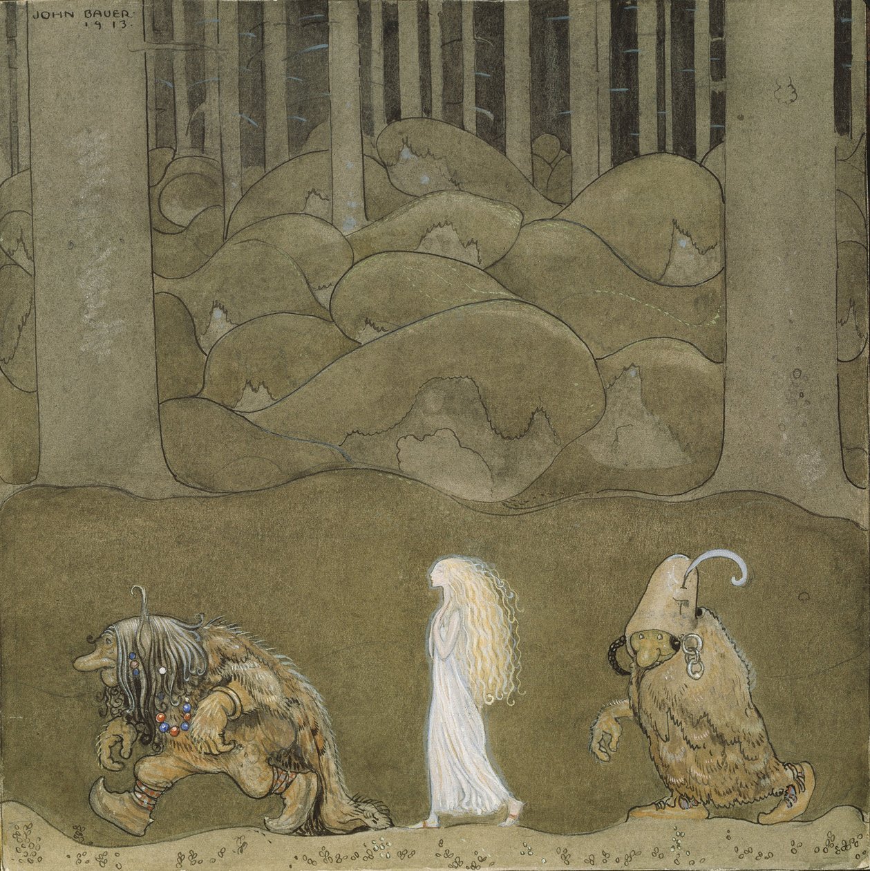 Prinsessa ja peikot tekijältä John Bauer