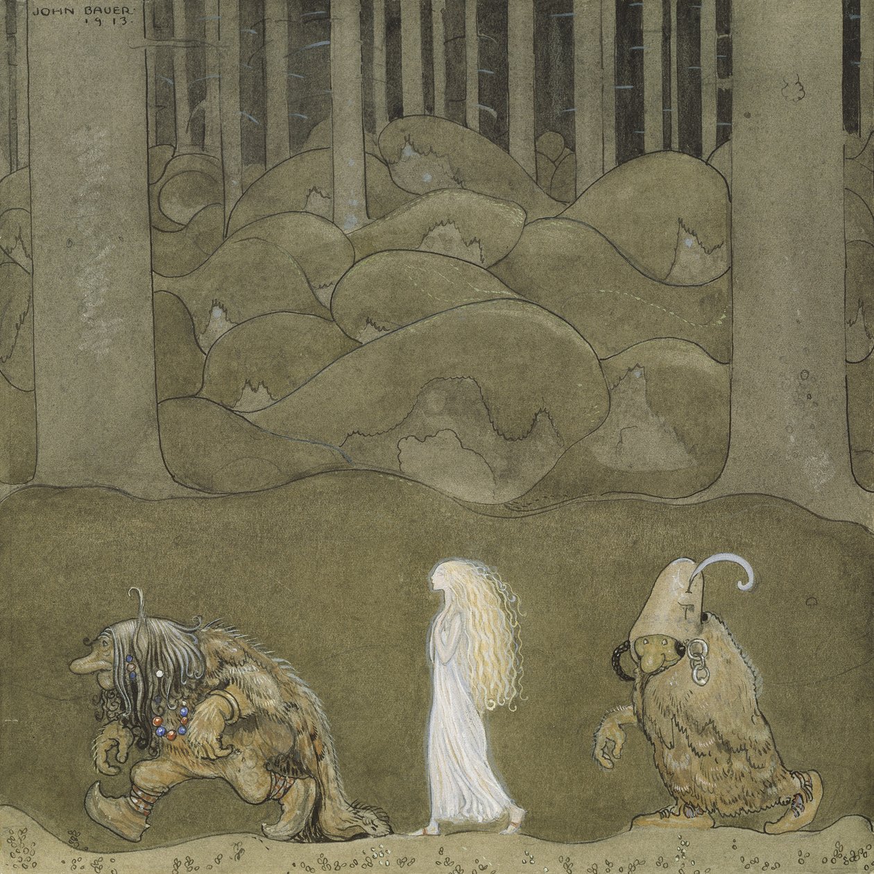 Prinsessa ja peikot tekijältä John Bauer