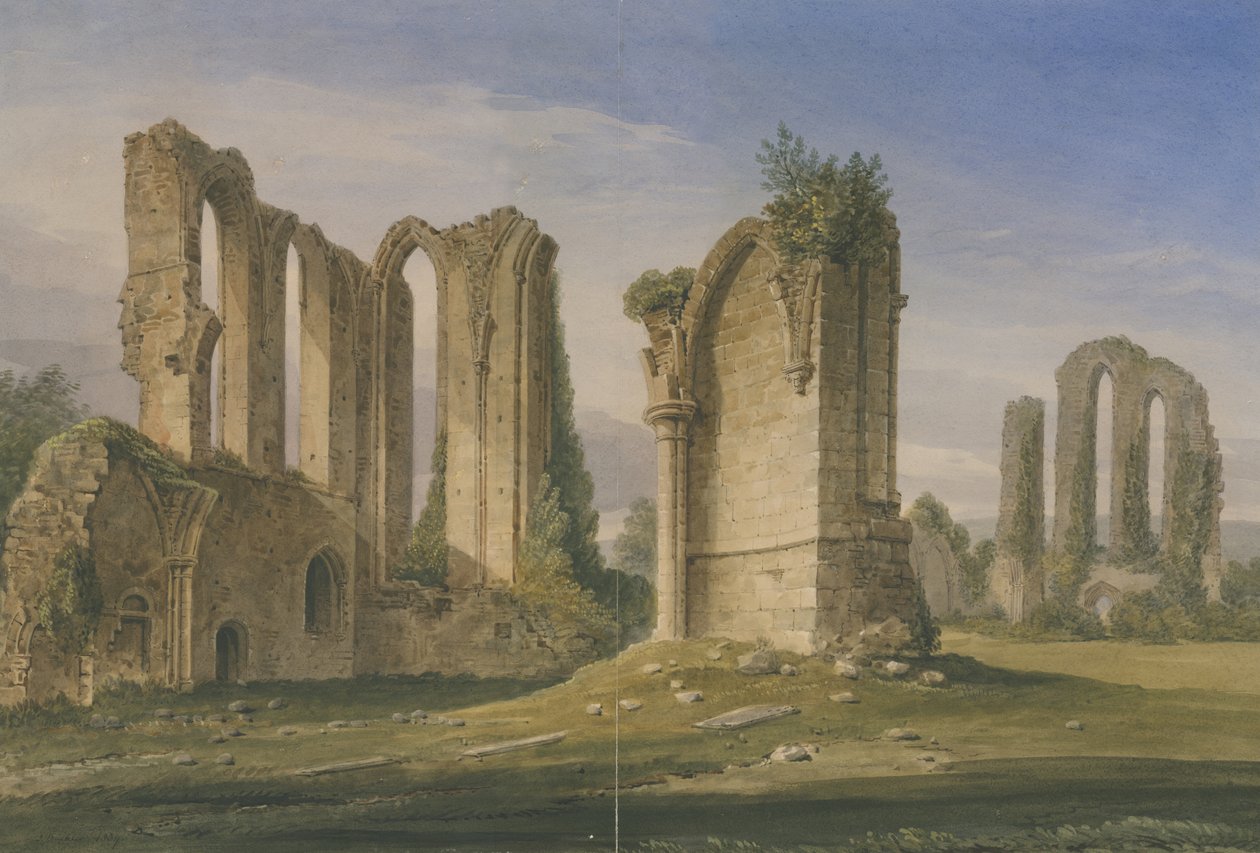 Croxden Abbey: vesivärimaalaus tekijältä John Buckler