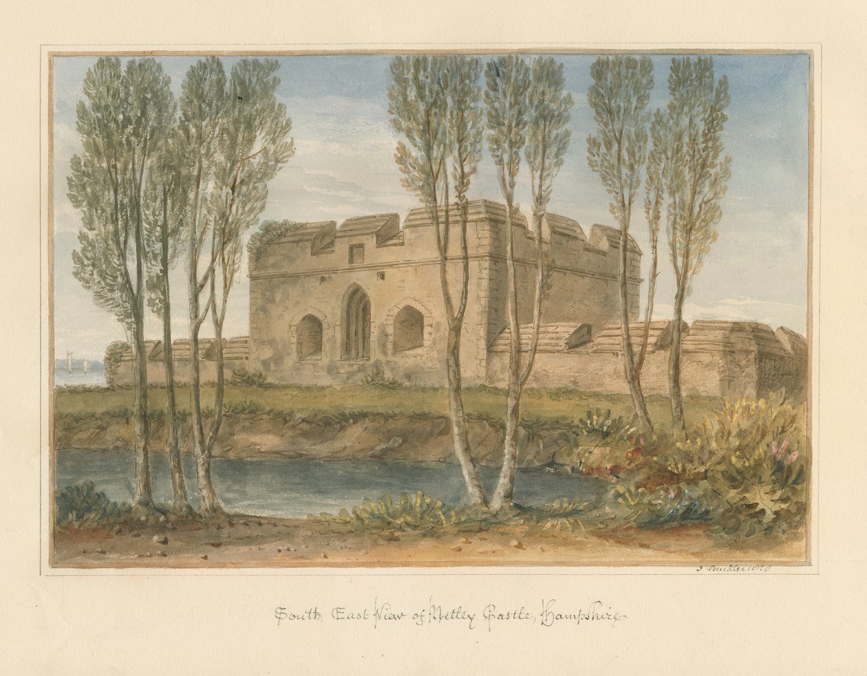 Hampshire - Netleyn linna, 1828 tekijältä John Buckler