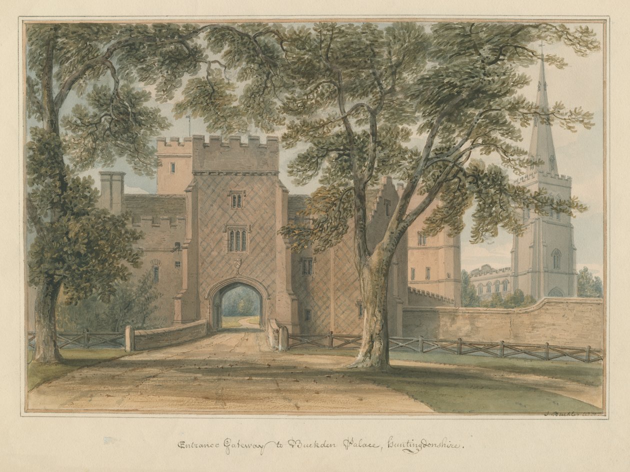 Huntingdonshire - Buckdenin palatsi, 1800 tekijältä John Buckler