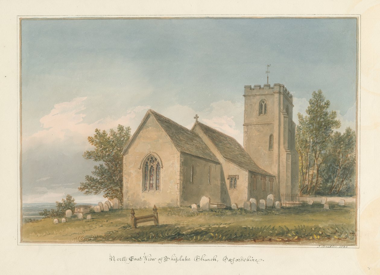 Oxfordshire - Shiplaken kirkko, 1830 tekijältä John Buckler